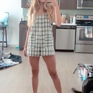 Grey Bandit plaid romper play suit size small